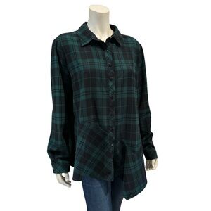 Tartan Plaid Peplum Blouse